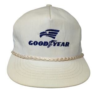 Goodyear Snapback Rope Hat Beige One Size Adjustable Embroidered Outdoor